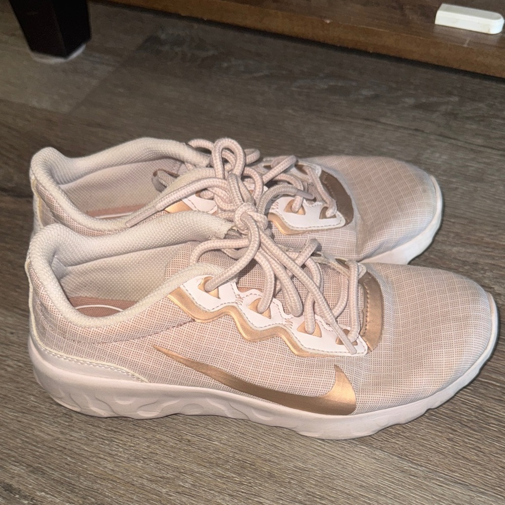 Nike Women's Pink and Gold Sneakers